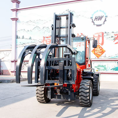 Off Road Lifting All Terrain Forklift High Efficiency Easy Operate HWC-35A
