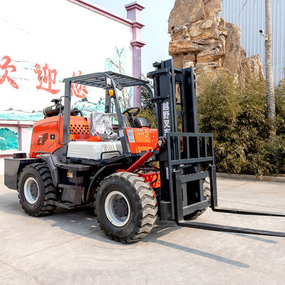 Power Steering On Road  Off Road Forklift Offering Travel Speed Up To 5Mph